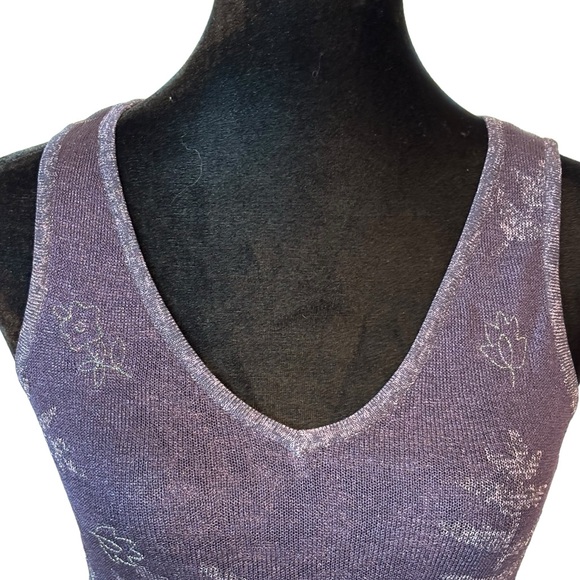 Dana Buchman Aubergine Purple & Silver Sweater PP - Picture 4 of 5